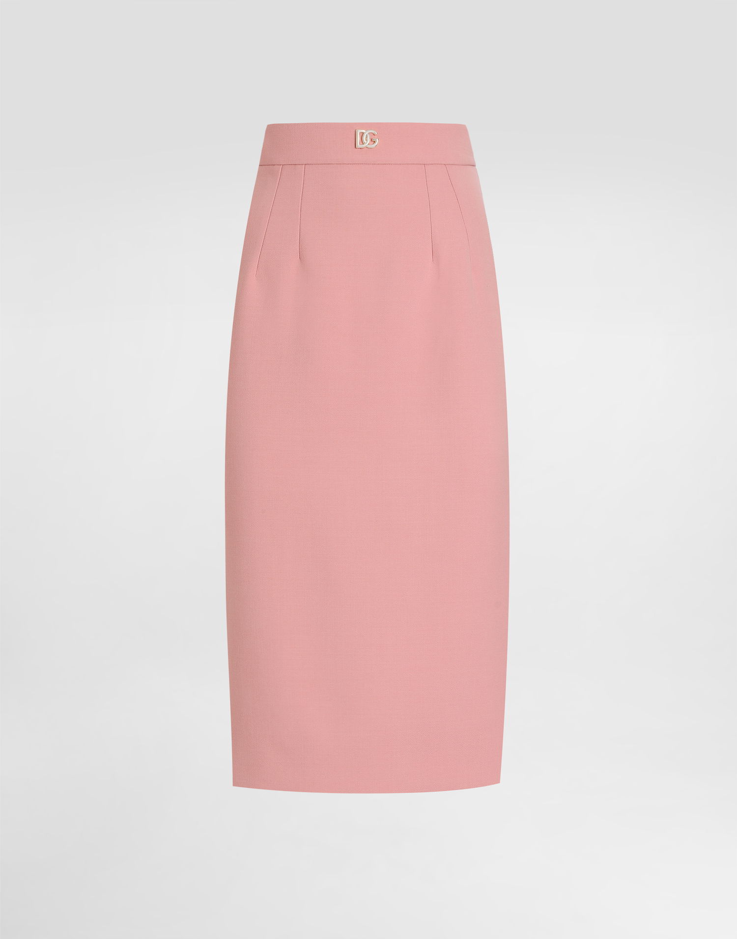 Sukňa Dolce & Gabbana Dolce & Gabbana Calf-Length Wool Pencil Skirt with DG Logo Ružová | F4CJGTFU2L8F0473, 0