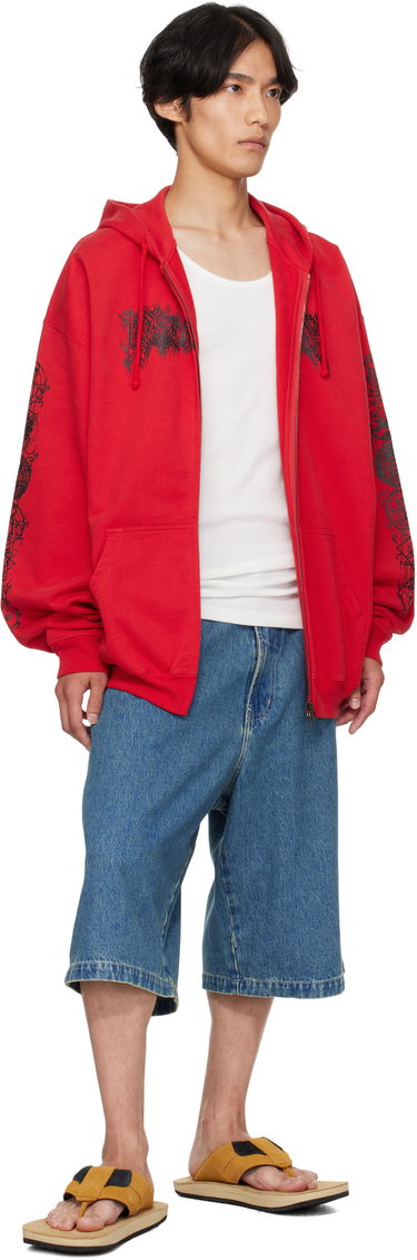 Mikina VETEMENTS Vetements Cradle of Filth Oversized Zip-Up Hoodie Červená | UCF76ZU300R, 3