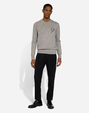 Sveter Dolce & Gabbana Wool Sweater With Embroidery Šedá | GXX02ZJFMIMN0634, 1