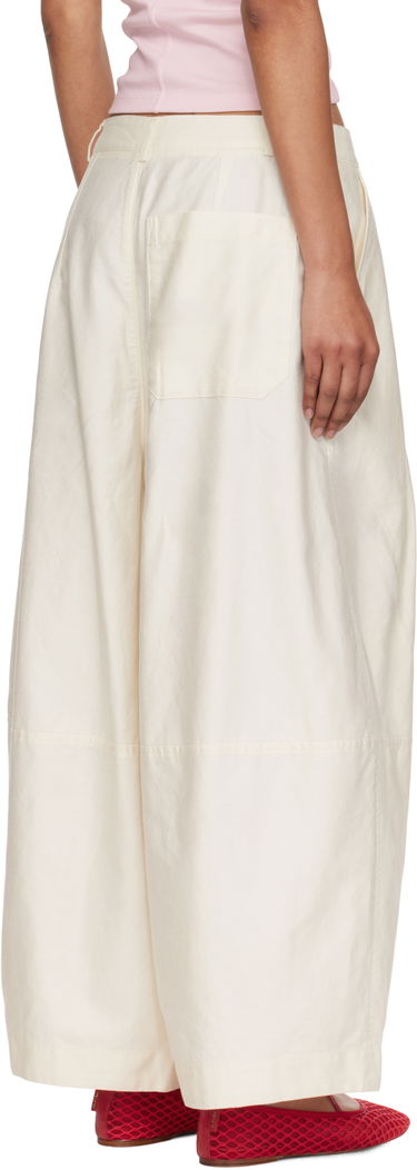 Nohavice YMC YMC Deadbeat Wide-Leg Trousers Biela | Q4YMF, 2
