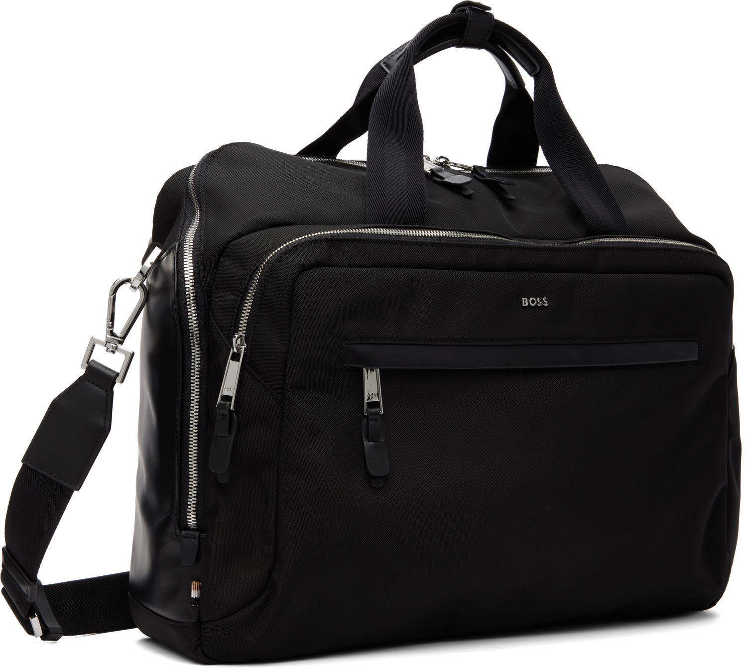 Taška cez rameno BOSS Nylon Logo Hardware Duffle Bag with Detachable Strap Čierna | 50548008, 1