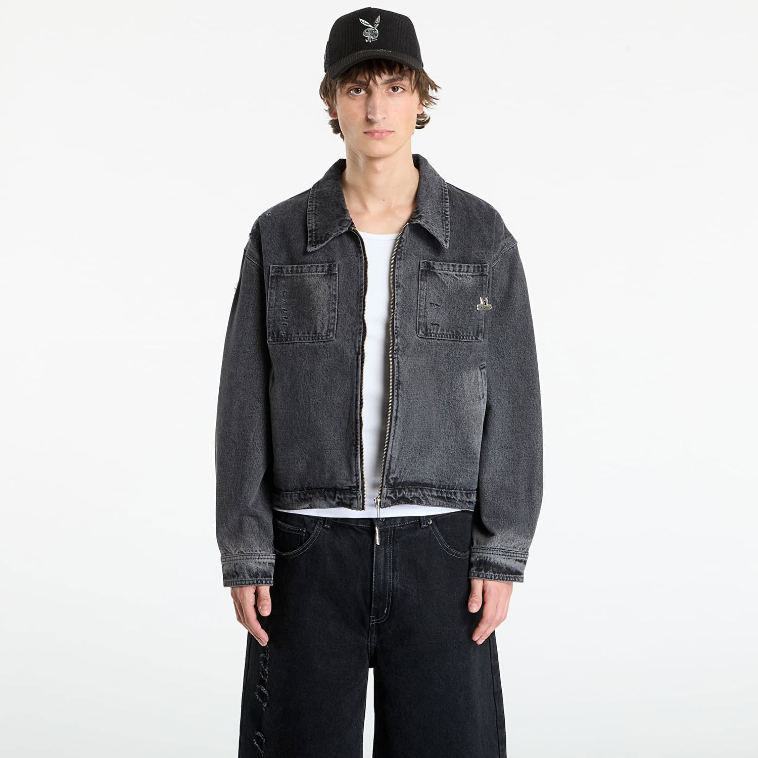 Bunda Footshop Playboy x FTSHP Denim Jacket UNISEX Black Čierna | FTSHP_513, 0