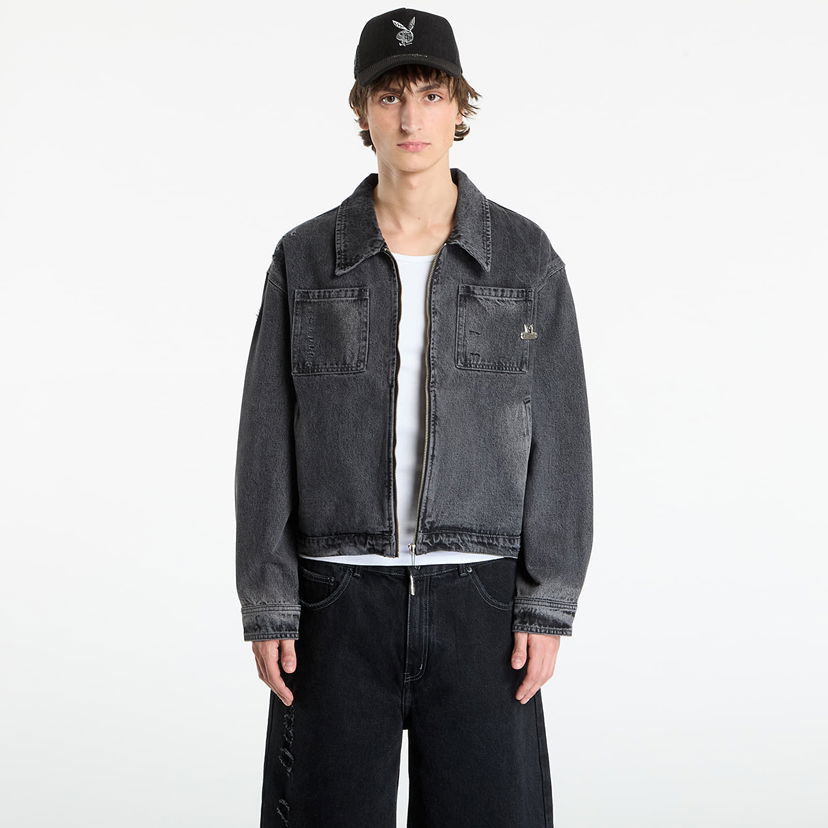 Bunda Footshop Playboy x FTSHP Denim Jacket UNISEX Black Čierna | FTSHP_513
