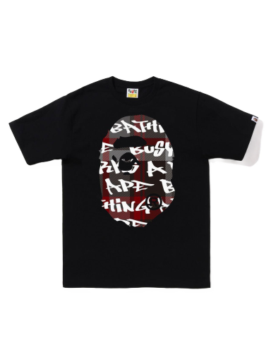 Tričko BAPE Graffiti Check Big Ape Head Tee Čierna | 1I80-110-043
