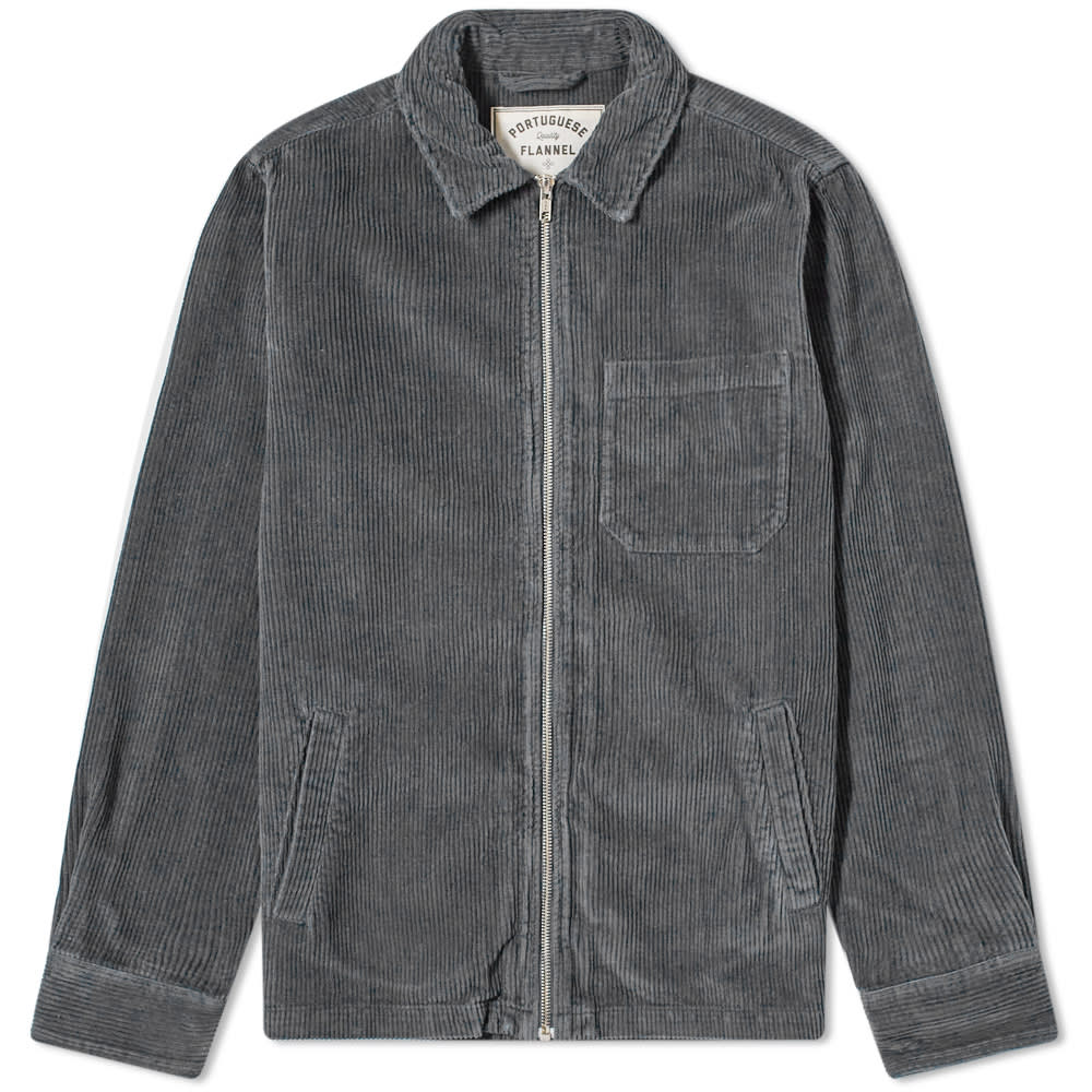 Bunda Portuguese Flannel Fecho Corduroy Jacket Šedá | PF-FCHCRDJKT-GRY, 0