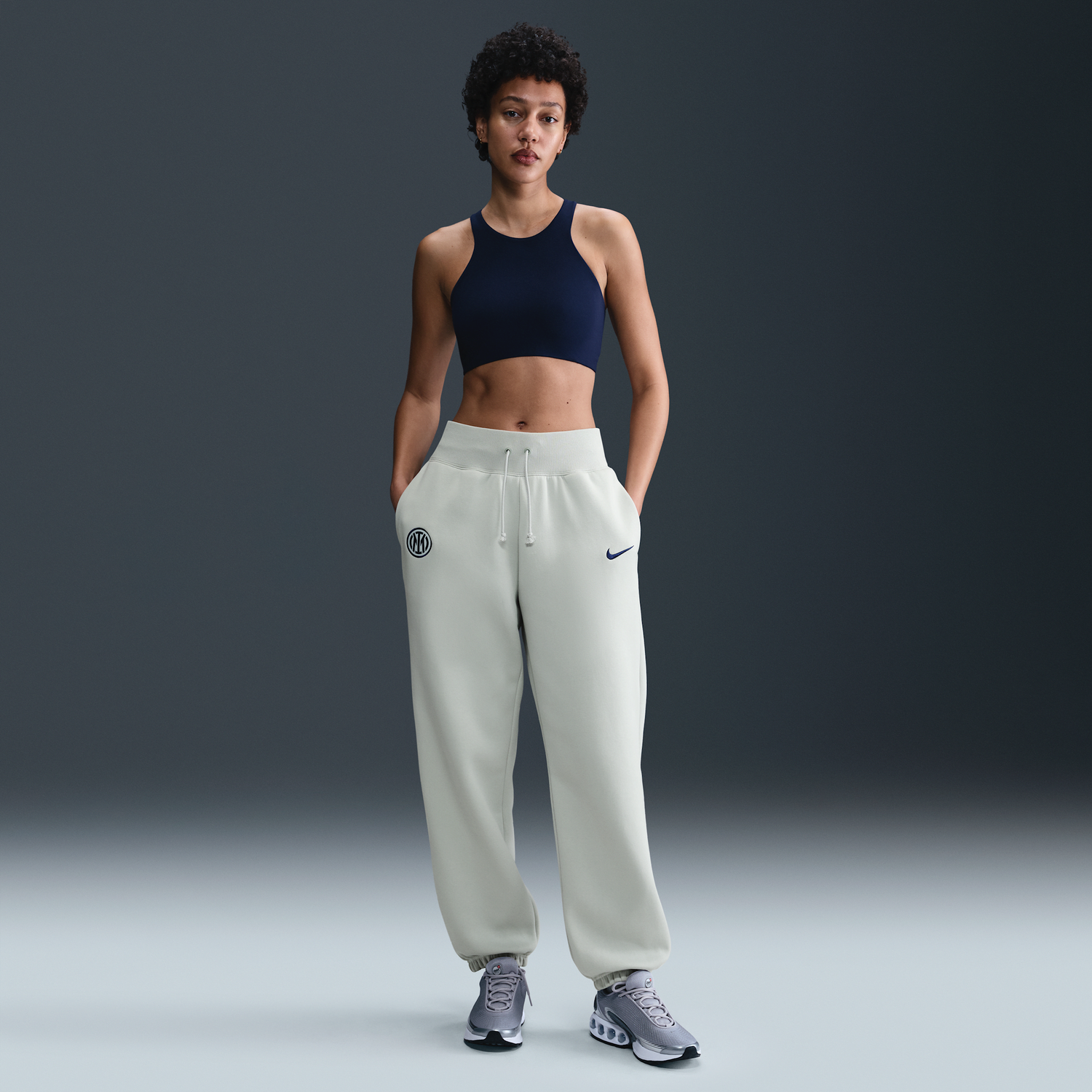 Tepláky Nike Inter Milan Phoenix Fleece High-Waisted Loose Fit Pants Béžová | HJ6319-092, 0