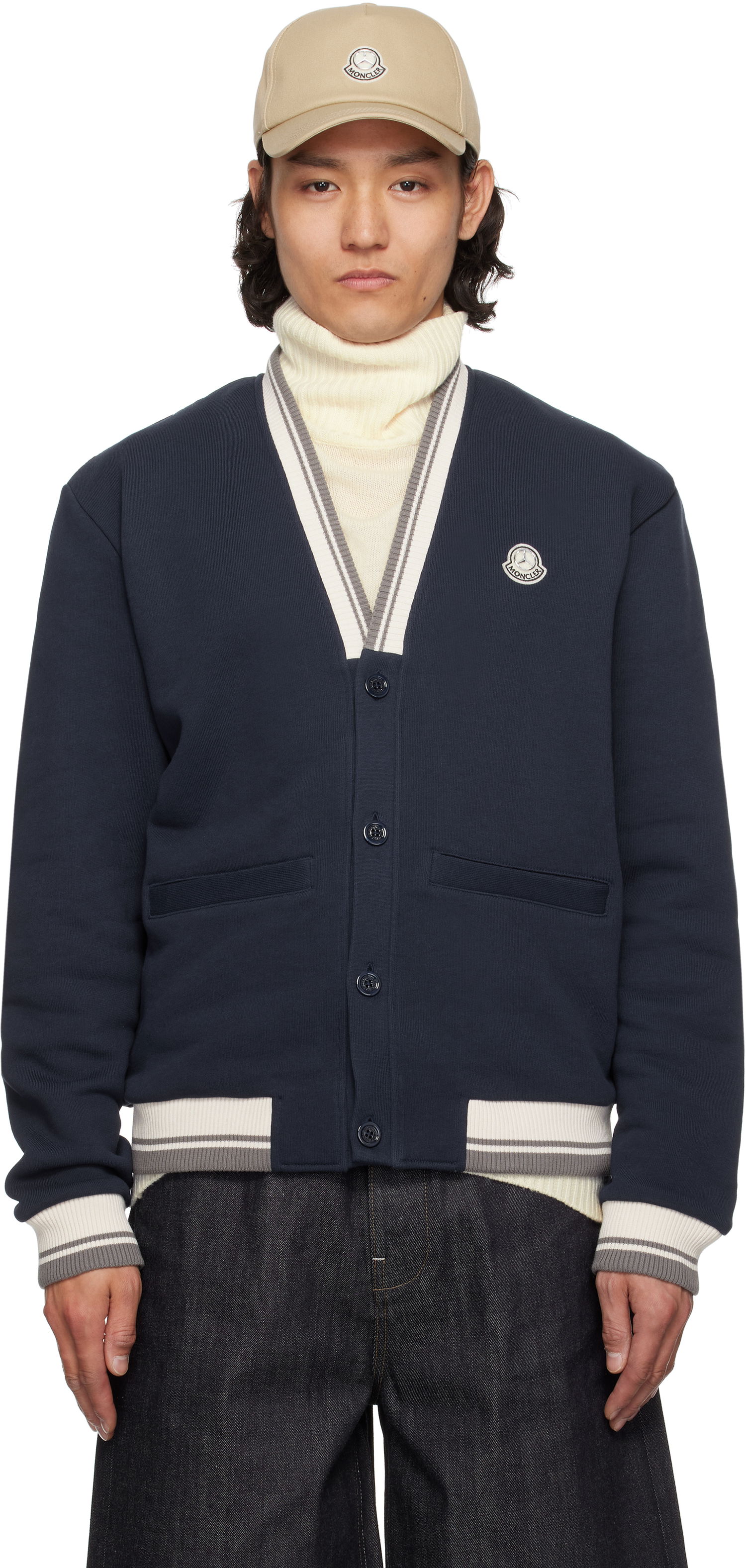Sveter Moncler Moncler Genius Mercedes-Benz by NIGO Sweatshirt Cardigan Navy | K14018G0000589AWV, 0