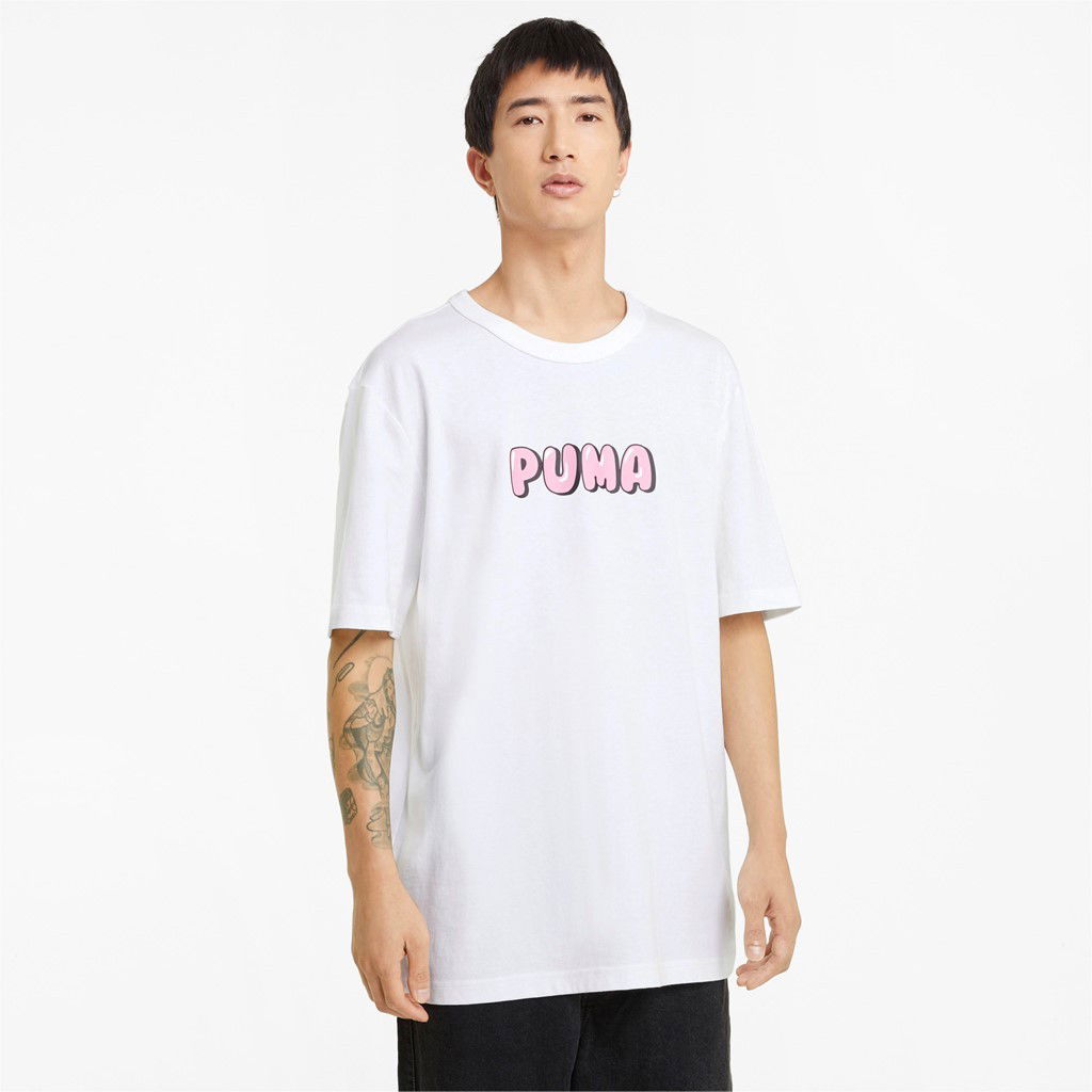 Tričko Puma Downtown Graphic Tee L Biela | 530899-02, 0