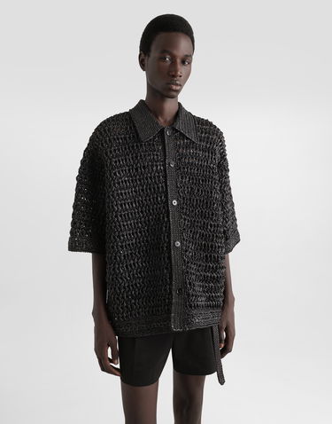 Košeľa Dolce & Gabbana Dolce & Gabbana Raffia Crochet Shirt Čierna | GXVA1TJAIREN0000, 3