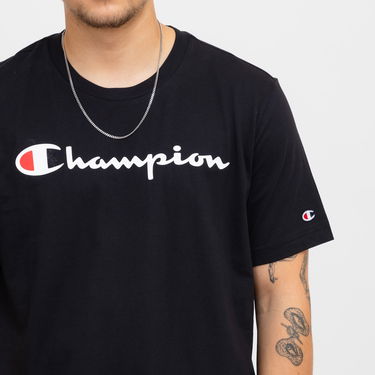 Tričko Champion Script Logo Crewneck T-Shirt Čierna | 219206-KK001, 2
