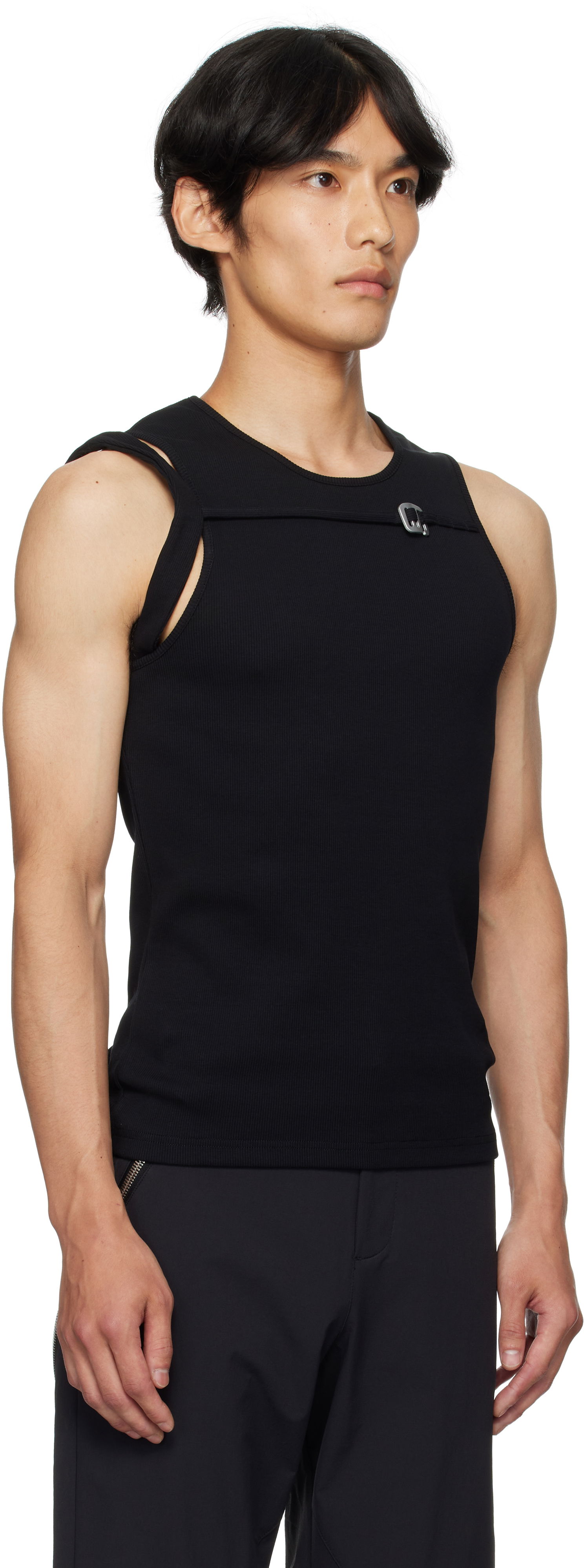 Tielko HELIOT EMIL Gregaria Ribbed Tank Top with Metal Clip Čierna | PREAW25_M_09_118_BLK01, 1