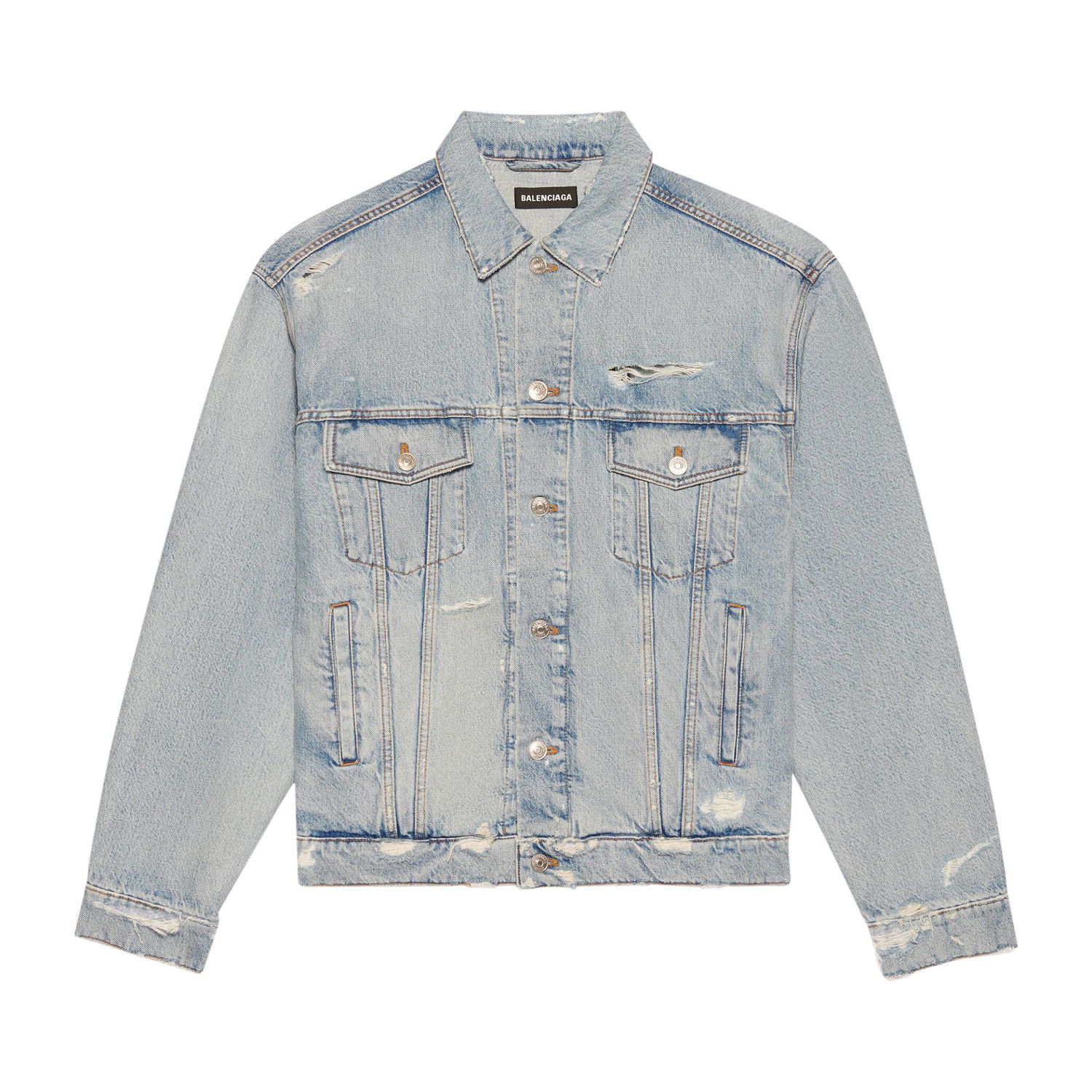 Bunda Balenciaga Large Fit Denim Jacket Modrá | 664329 TBP48 8961, 1