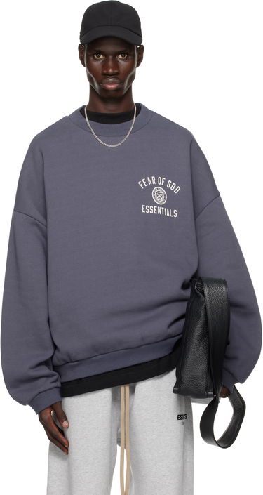 Mikina Fear of God Fear of God ESSENTIALS Fleece Crewneck Sweatshirt Navy | 192HO246264F, 0
