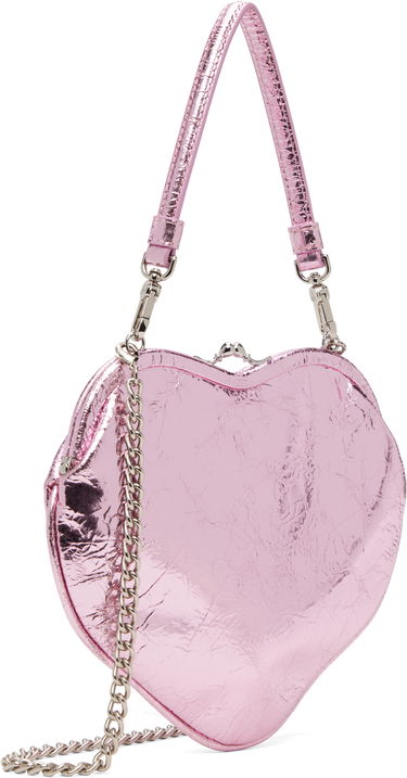 Kabelka Vivienne Westwood Belle Crinkled Metallic Heart Frame Bag with Chain Ružová | 4B01000CW-L00A7-, 2