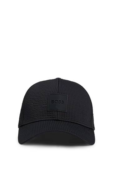 Šiltovka BOSS BOSS Seersucker Cap with Logo Patch Čierna | 50539418, 0