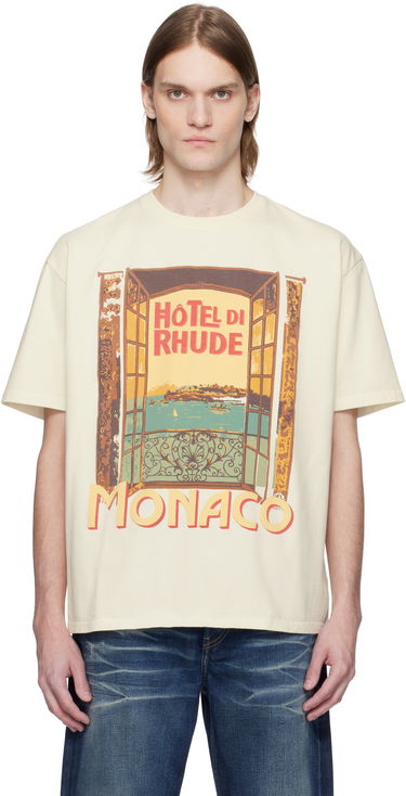 Tričko Rhude Rhude Hotel Di Monaco Graphic T-Shirt Béžová | RHSS25TT10012, 0