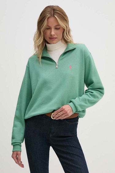 Mikina Polo by Ralph Lauren Half Zip Sweatshirt Zelené | 211851659, 0