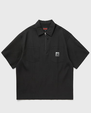 Polo tričko Pleasures Pleasures Electron Zip Pique Polo Shirt Čierna | P25SP023-BLACK, 1