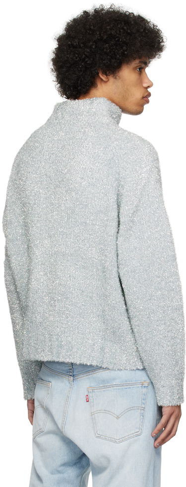 Sveter ERL ERL Metallic Funnel Neck Sweater Modrá | ERL08N357, 2