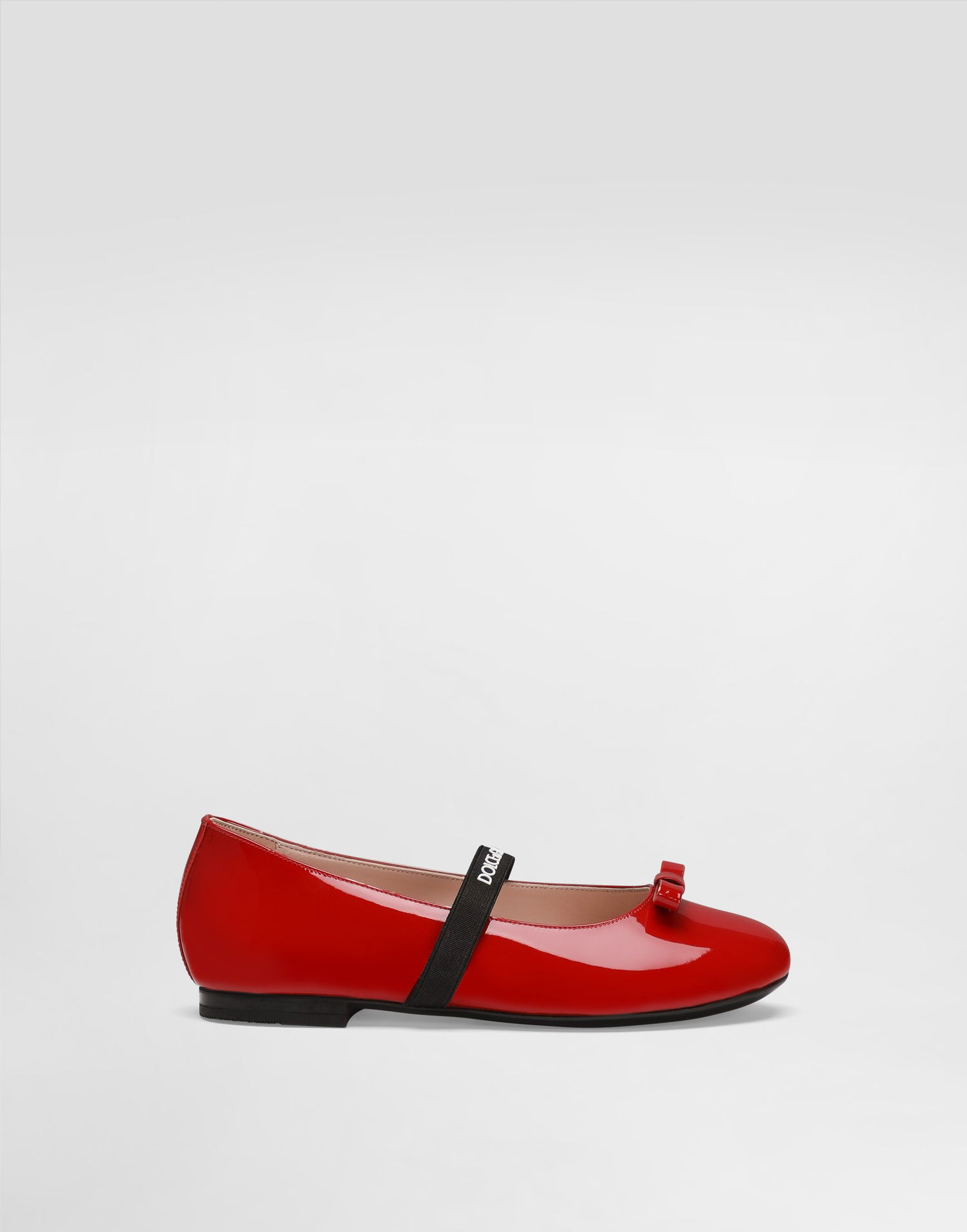 Doplnky Dolce & Gabbana Dolce & Gabbana Patent Leather Ballet Flats with Elastic and Bow Červená | D11294A483187124, 0