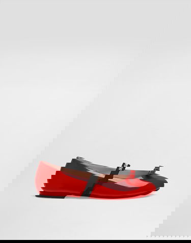 Doplnky Dolce & Gabbana Dolce & Gabbana Patent Leather Ballet Flats with Elastic and Bow Červená | D11294A483187124, 0