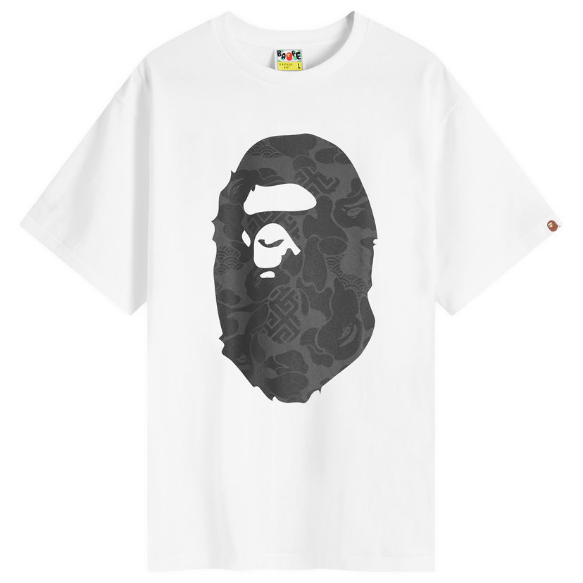 Tričko BAPE A Bathing Ape Men's Asia Camo Big Ape Head T-Shirt in White, Size Large | END. Clothing Biela | 001TEK201001M-WHT
