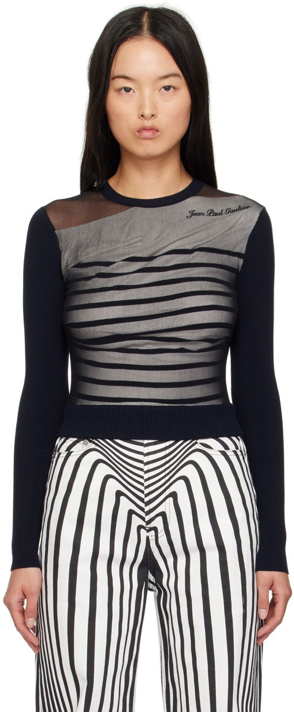 Tričko Jean Paul Gaultier Striped T-Shirt Navy | 24/30-F-PL067B-M064-590100, 0