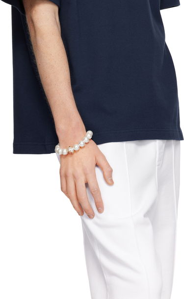 Náramok Casablanca Logo Faux-Pearl Bracelet with Gold-Tone Hardware Metalická | APS25-JW-257-01, 2