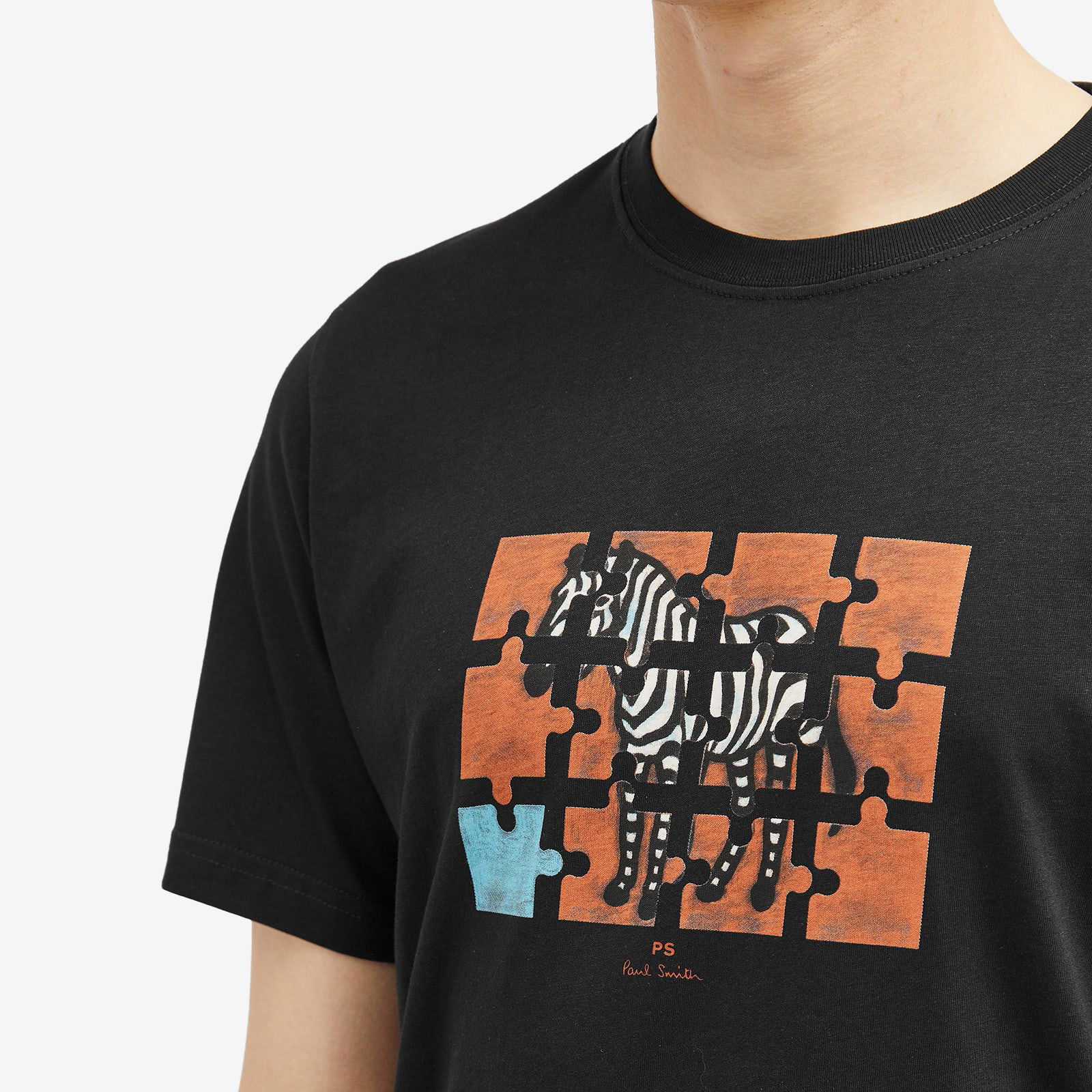 Paul Smith Men's Jigsaw Zebra Graphic Tee, Size Large