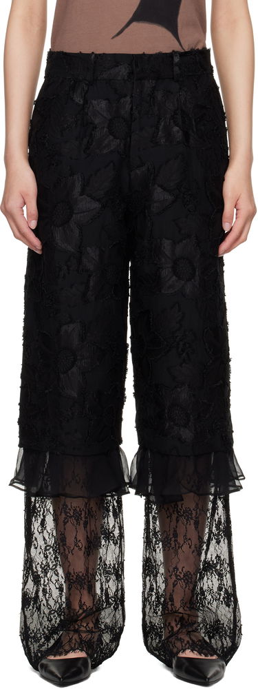 Nohavice Collina Strada Collina Strada Geranium Lace-Trim Trousers Čierna | XX6047, 0