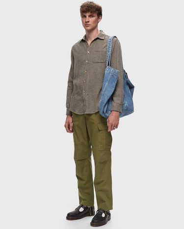 Košeľa Portuguese Flannel ABSTRACT PIED POULE Zelené | AW24.001.CHARCOAL, 1