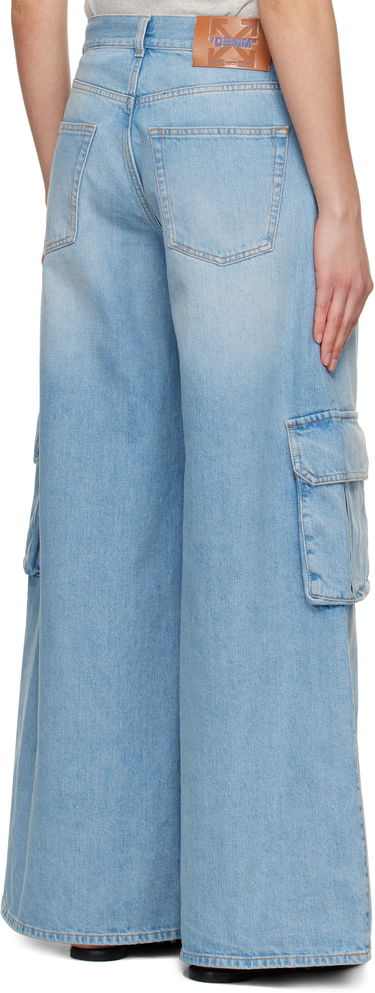 Cargo nohavice Off-White Off-White Wide-Leg Cargo Denim Jeans Modrá | OWYB019S25DEN0024000, 2
