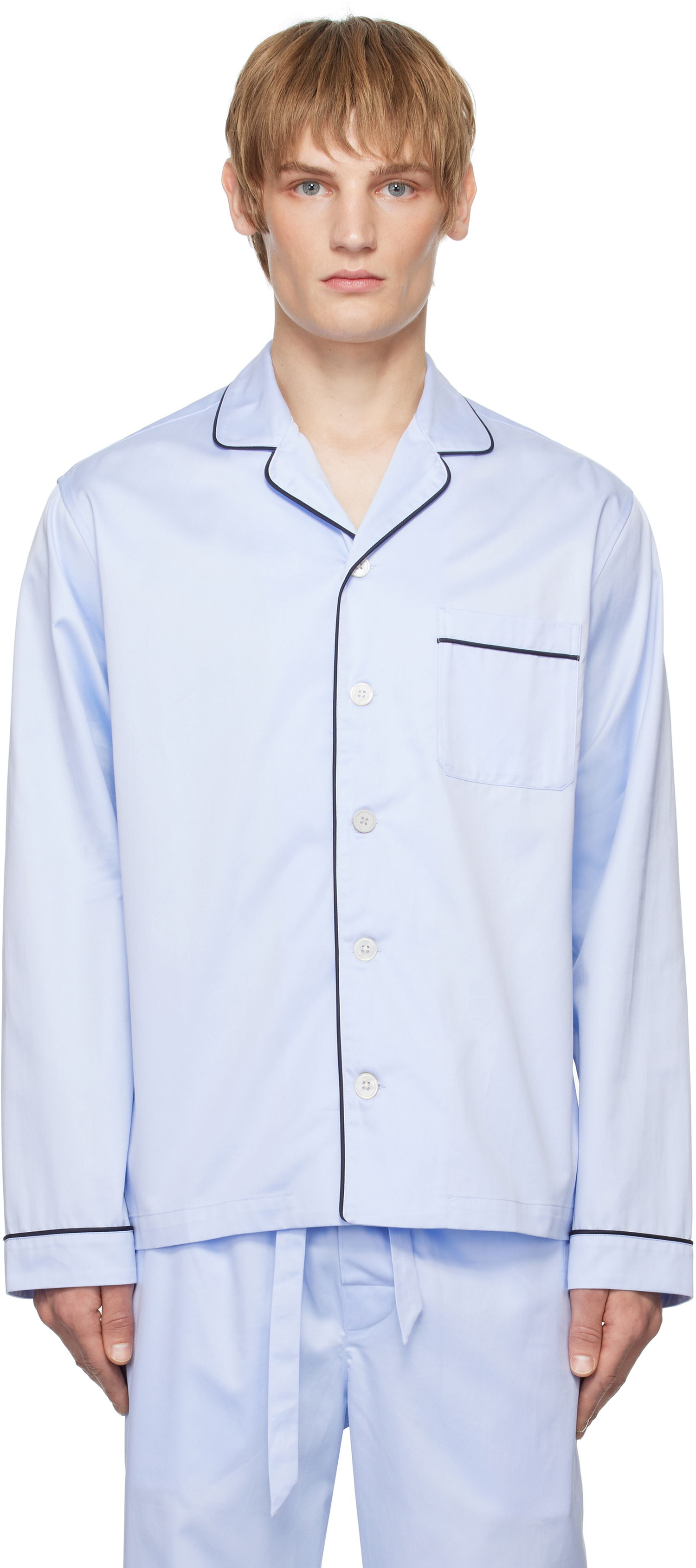 Pyžamo TEKLA Long-Sleeved Pyjama Modrá | SWT-BLU, 0