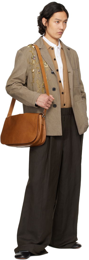Taška cez rameno Dries Van Noten Dries Van Noten Leather Messenger Bag Hnedá | 251-021511-197, 3
