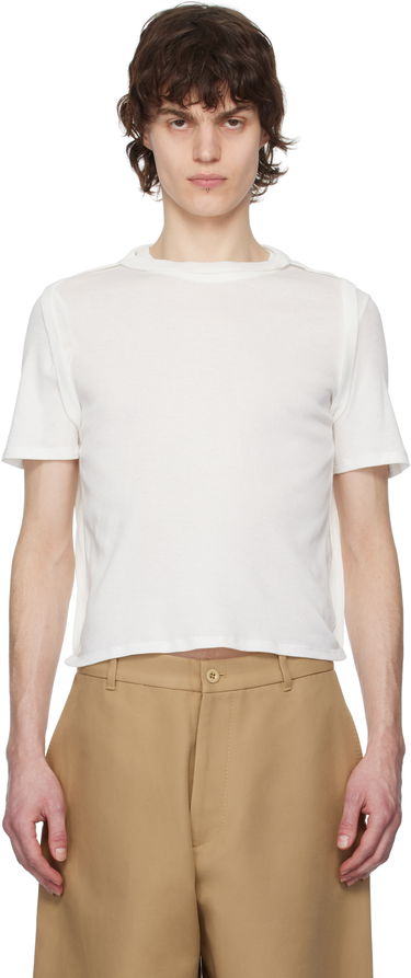 Crop Top Eckhaus Latta Eckhaus Latta Flip Cropped T-Shirt Biela | 1204-EL-PS25-CH - CHALK, 0