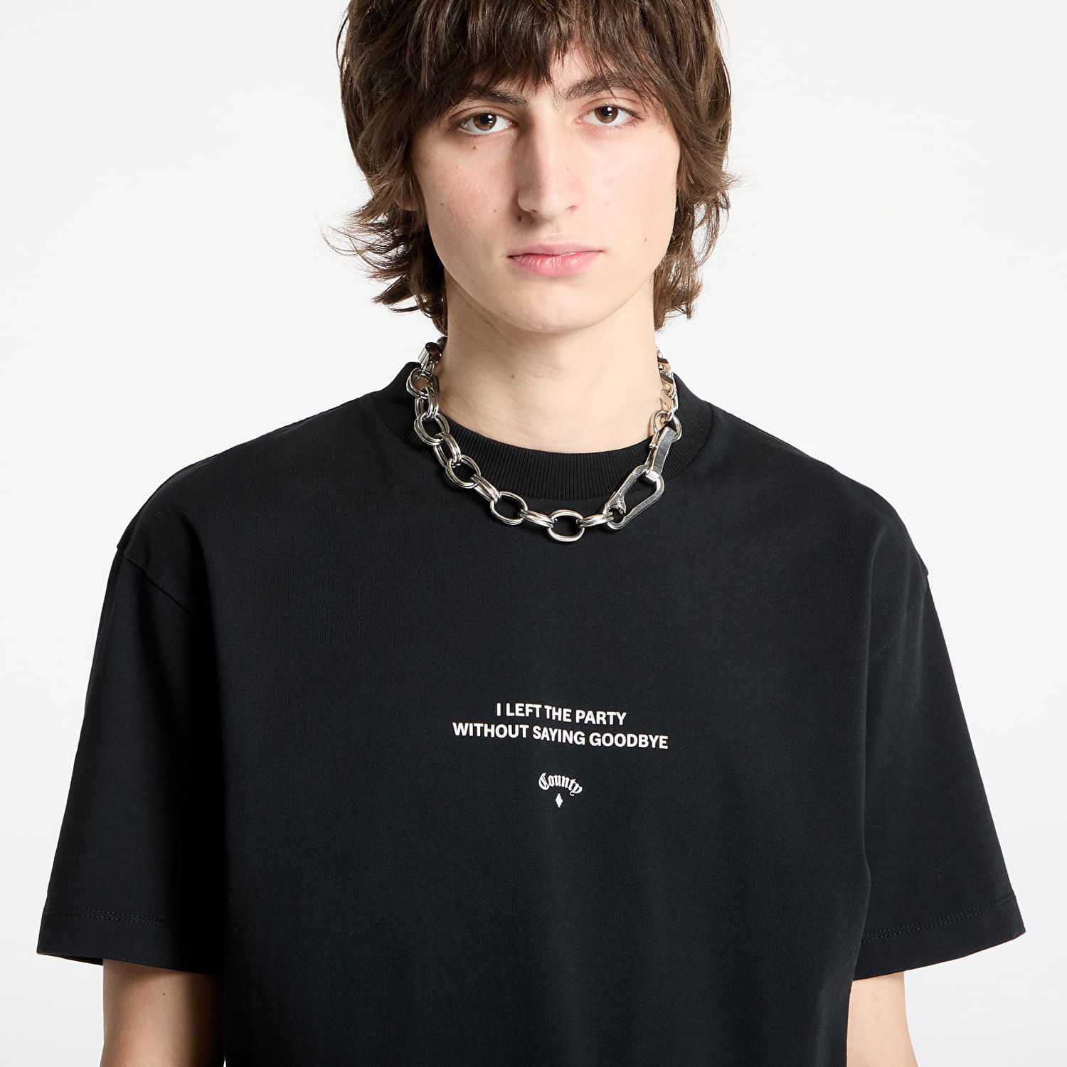 Tričko Marcelo Burlon Marcelo Burlon Goodbye Quote T-Shirt Čierna | CMAA056S25JER0071001, 1