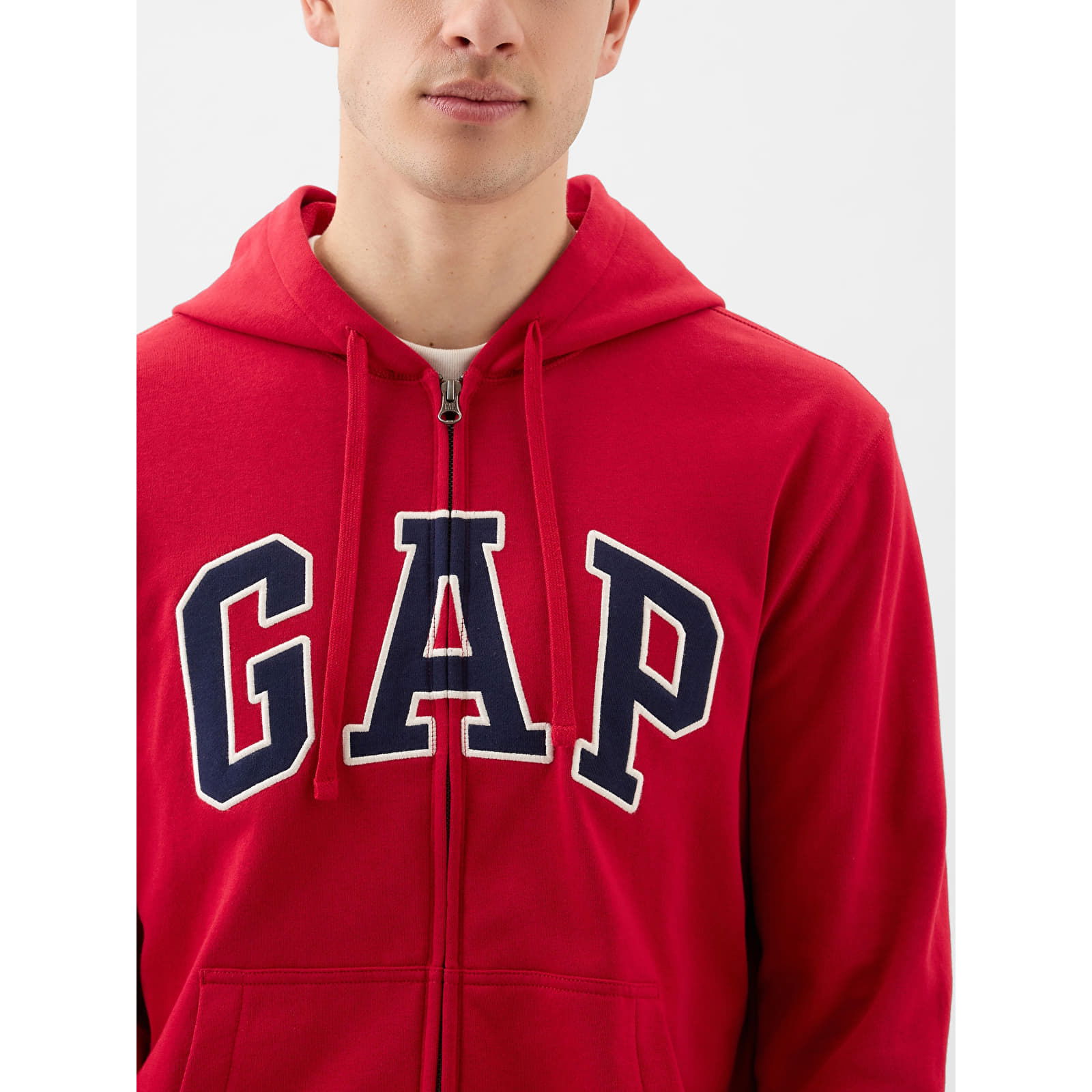 French Terry Fullzip Logo Hoodie Lasalle Red