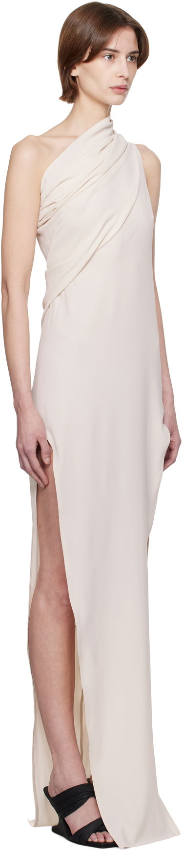Šaty Rick Owens Rick Owens Hollywood Athena Arrowhead One-Shoulder Maxi Dress Čierna | RP01E7509 CC, 4