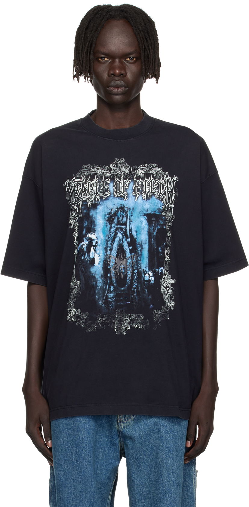 Tričko VETEMENTS Vetements Cradle of Filth Oversized T-Shirt Čierna | UCF76TR800B