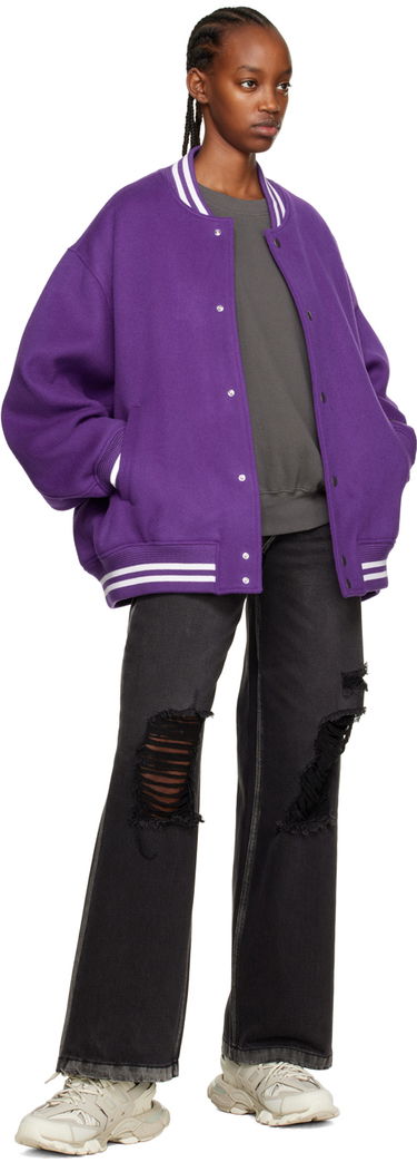 Bomber bunda We11done We11done Oversized Bomber Jacket Fialová | WD-JP3-22-029-U-PP, 3