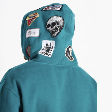Mikina Pleasures Worms Hoodie Tyrkysová | P23F022-GREEN, 5