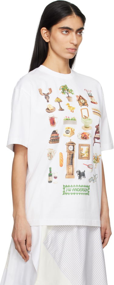 Tričko JW Anderson JW Anderson Diorama Graphic T-Shirt Biela | JT0288-PG1551, 1