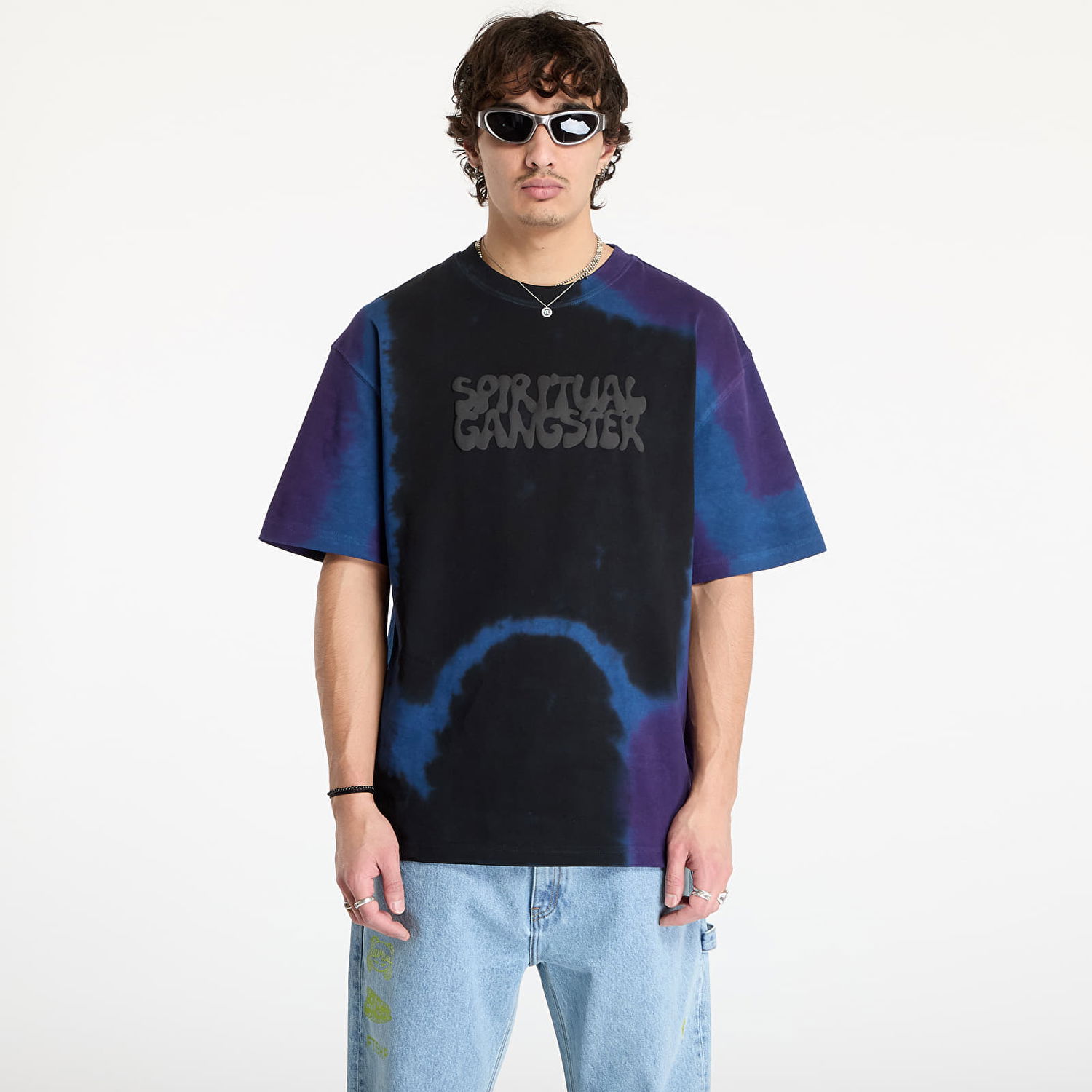 Tričko Footshop Tie Dye T-Shirt With Logo Print Fialová | FTSHP_385, 0