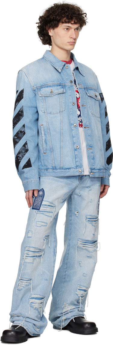 Bunda Off-White Off-White Diag Arrow Skate Denim Jacket Modrá | OMYE09BS25DEN0024600, 3