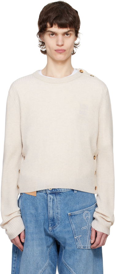 Sveter JW Anderson JW Anderson Cropped Button Trim Sweater Béžová | KW1324-YN0411, 0