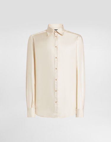 Košeľa Dolce & Gabbana Dolce & Gabbana Martini Silk Twill Shirt Béžová | G5MM4TFU10SA3791, 0