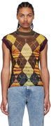 Jean Paul Gaultier Edition Argyle Mesh Tank Top