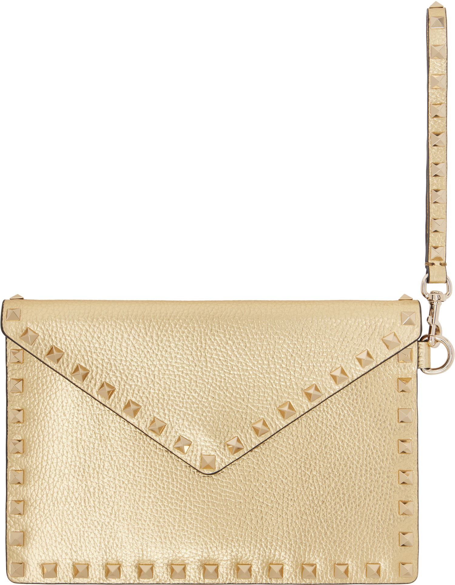 Kabelka Valentino Valentino Garavani Rockstud Laminated Grainy Calfskin Pouch Metalická | 6W2P0P87GGE, 0