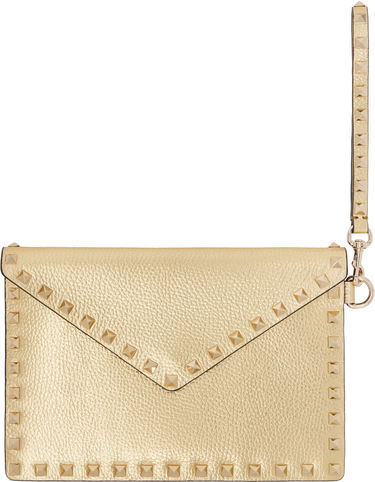 Kabelka Valentino Valentino Garavani Rockstud Laminated Grainy Calfskin Pouch Metalická | 6W2P0P87GGE, 0