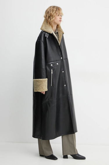Kabáty Nanushka LIESEL Black Leather Coat Čierna | NW24FWOW38370, 2